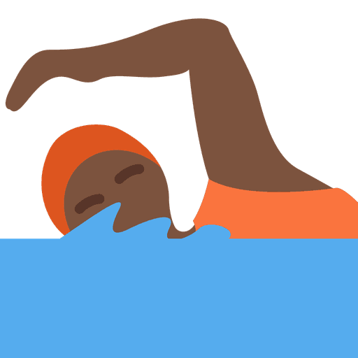Person Swimming Dark Skin Tone