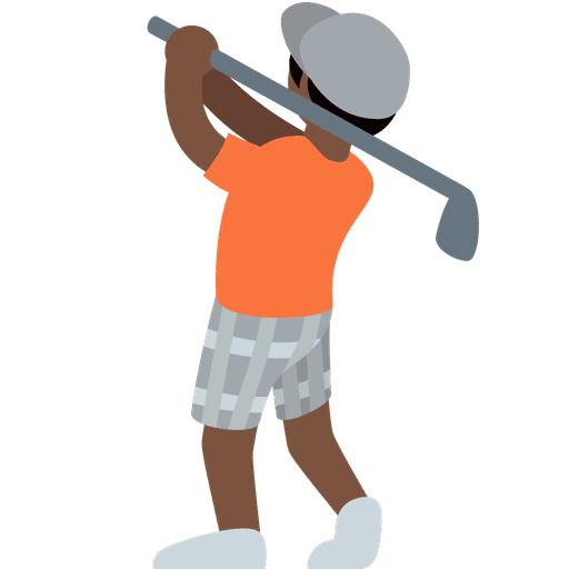 Person Golfing Dark Skin Tone