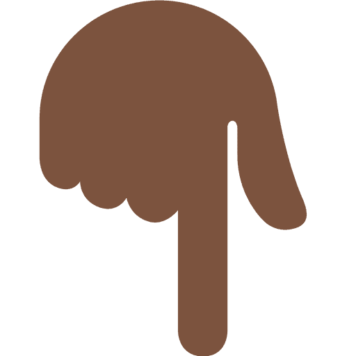 Backhand Index Pointing Down Dark Skin Tone