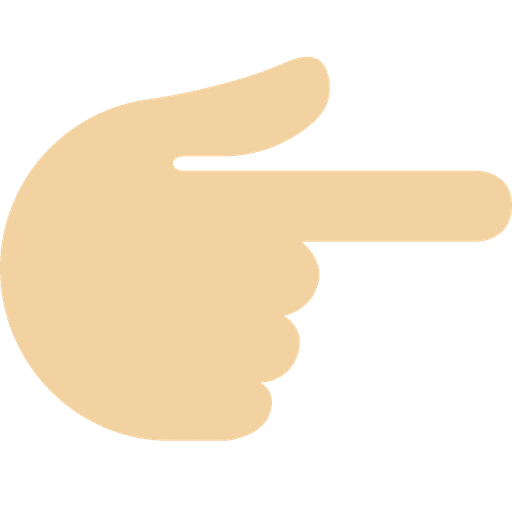 Backhand Index Pointing Right Medium Light Skin Tone