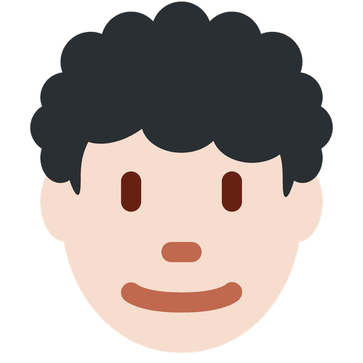 Man Light Skin Tone Curly Hair