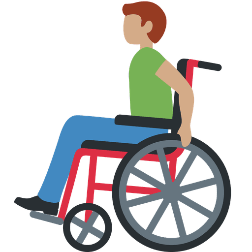 Man In Manual Wheelchair Medium Skin Tone