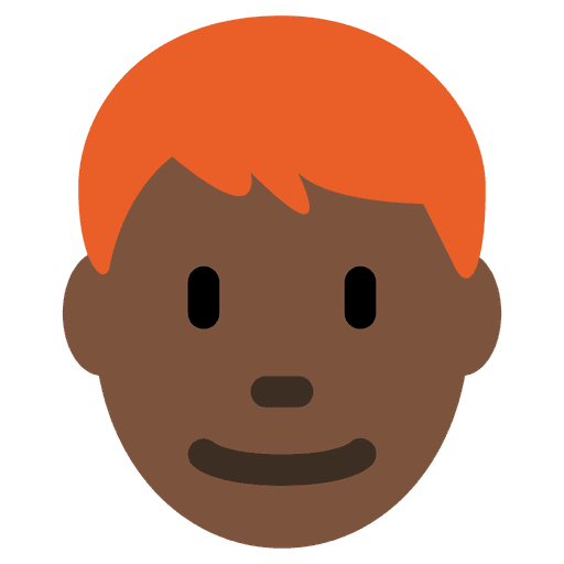 Man Dark Skin Tone Red Hair