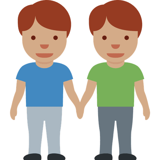 Men Holding Hands Medium Skin Tone