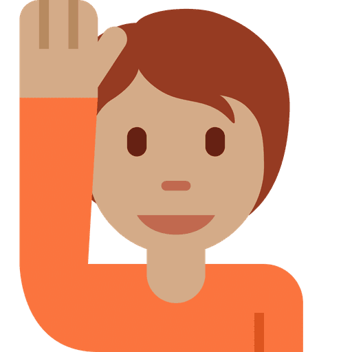Person Raising Hand Medium Skin Tone