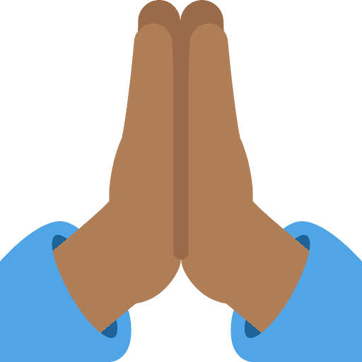 Folded Hands Medium Dark Skin Tone