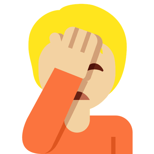 Person Facepalming Medium Light Skin Tone