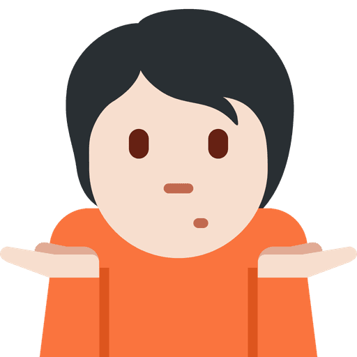 Person Shrugging Light Skin Tone