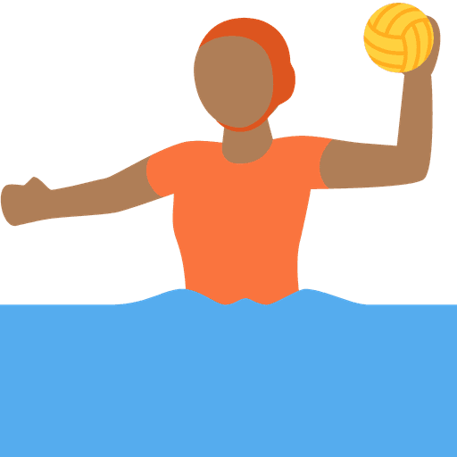 Person Playing Water Polo Medium Dark Skin Tone