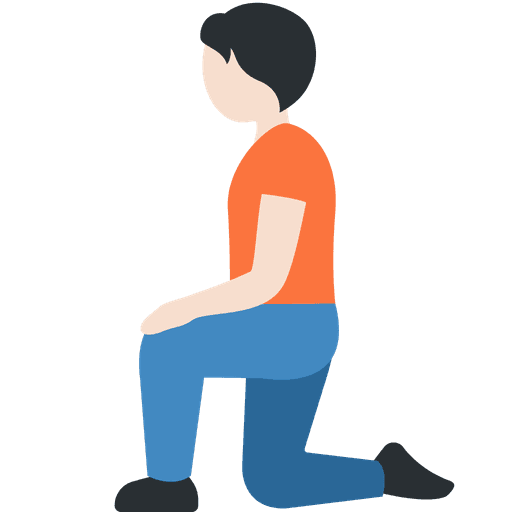 Person Kneeling Light Skin Tone