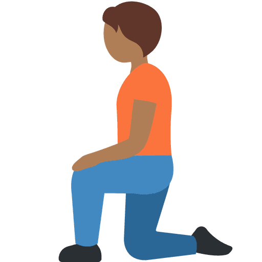 Person Kneeling Medium Dark Skin Tone