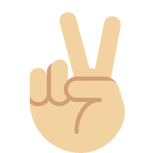 Victory Hand Medium Light Skin Tone