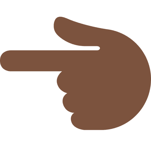Backhand Index Pointing Left Dark Skin Tone