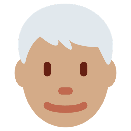 Man Medium Skin Tone White Hair