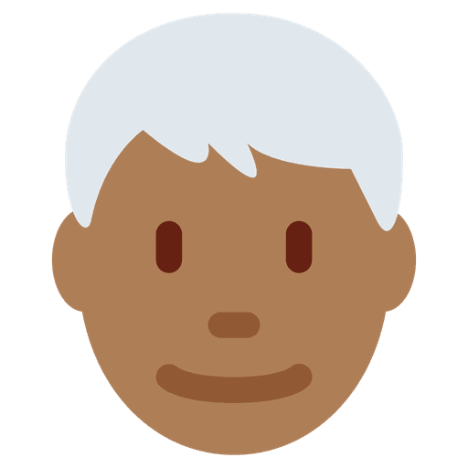 Man Medium Dark Skin Tone White Hair