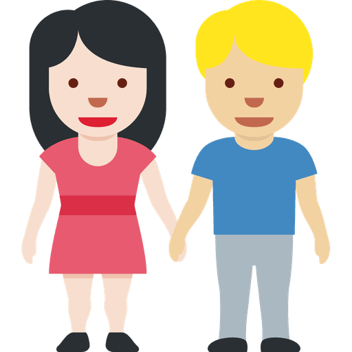 Woman And Man Holding Hands Light Skin Tone Medium Light Skin Tone