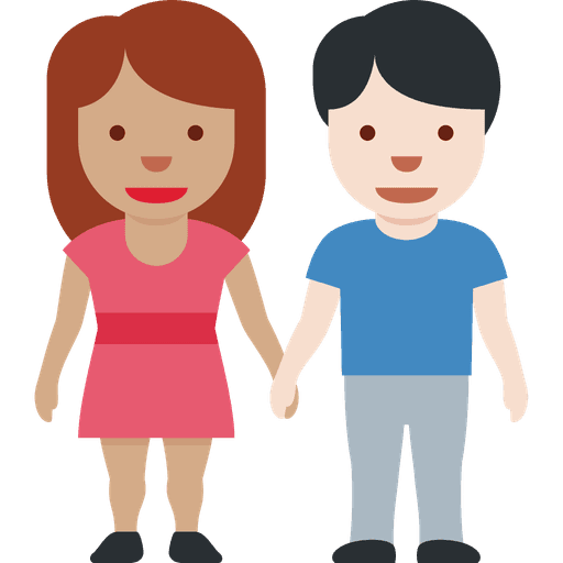 Woman And Man Holding Hands Medium Skin Tone Light Skin Tone