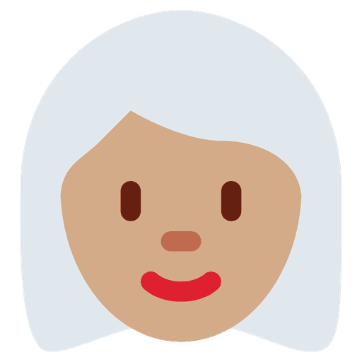 Woman Medium Skin Tone White Hair