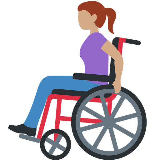 Woman In Manual Wheelchair Medium Skin Tone