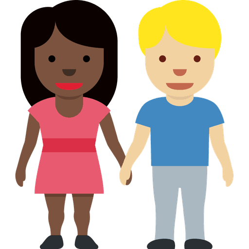 Woman And Man Holding Hands Dark Skin Tone Medium Light Skin Tone