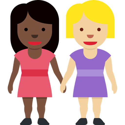 Women Holding Hands Dark Skin Tone Medium Light Skin Tone