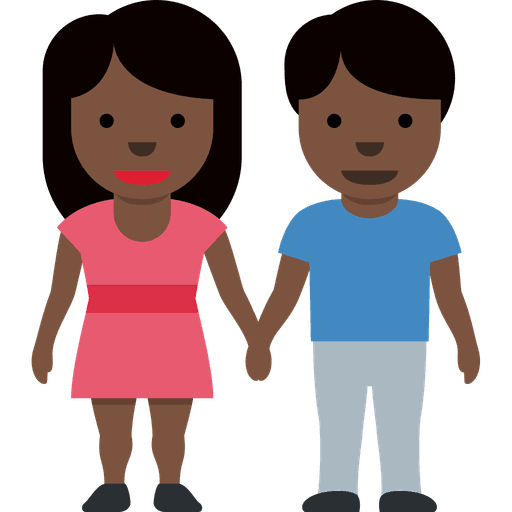 Woman And Man Holding Hands Dark Skin Tone