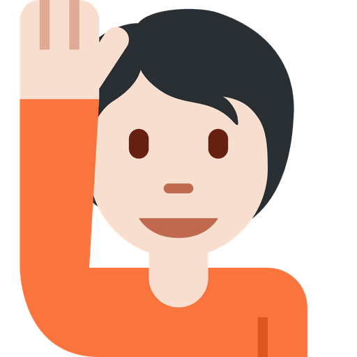 Person Raising Hand Light Skin Tone