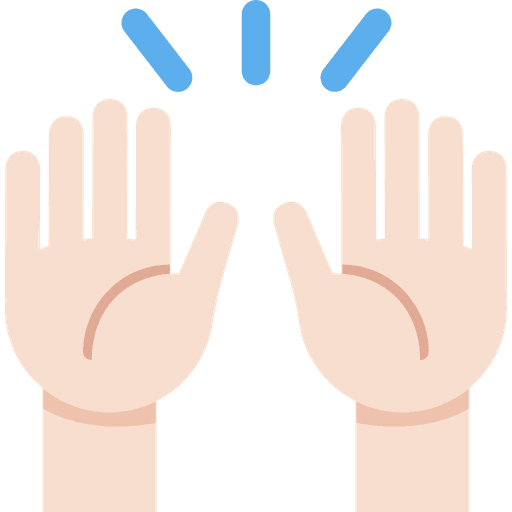 Raising Hands Light Skin Tone