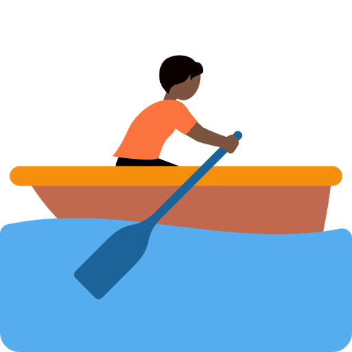 Person Rowing Boat Dark Skin Tone