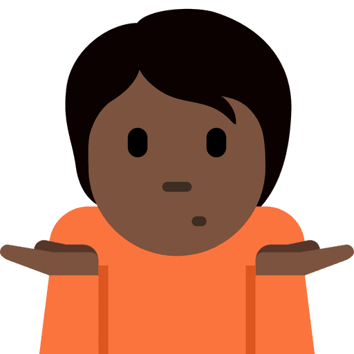 Person Shrugging Dark Skin Tone