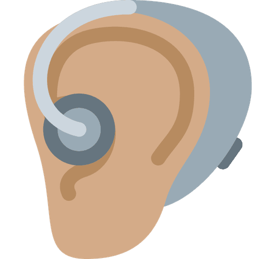 Ear With Hearing Aid Medium Skin Tone