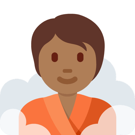 Person In Steamy Room Medium Dark Skin Tone