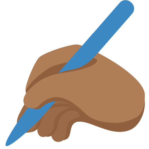 Writing Hand Medium Dark Skin Tone